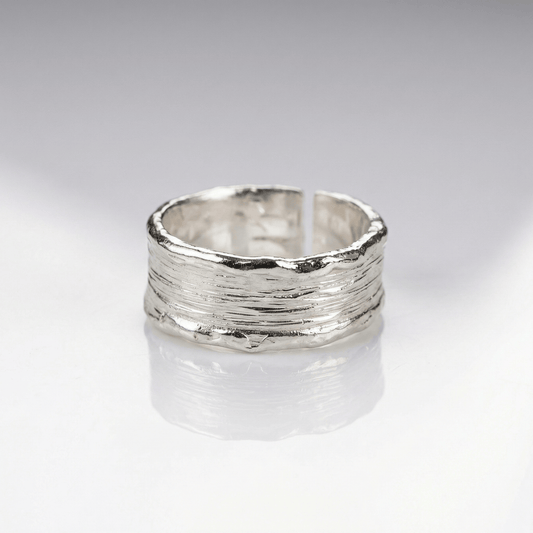 HANDMADE GOLD SILVER TWO TONE RING - (ADJUSTABLE)