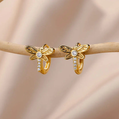 Crystal Animal Hoop Earrings