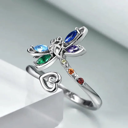 Vintage Dragonfly Adjustable Ring
